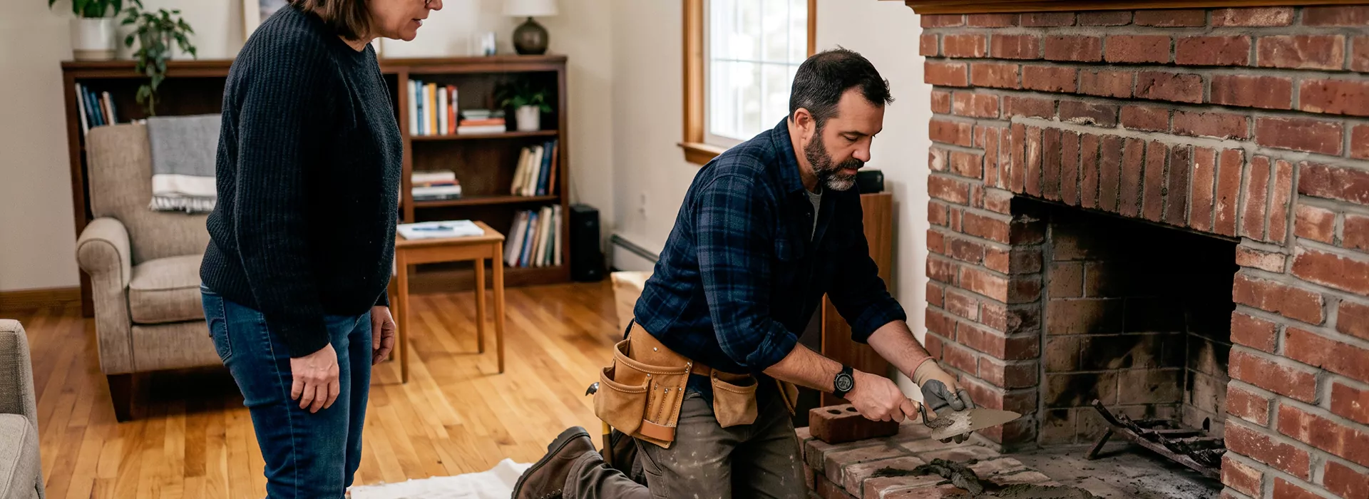 Brick Fireplace Repair in San Marcos