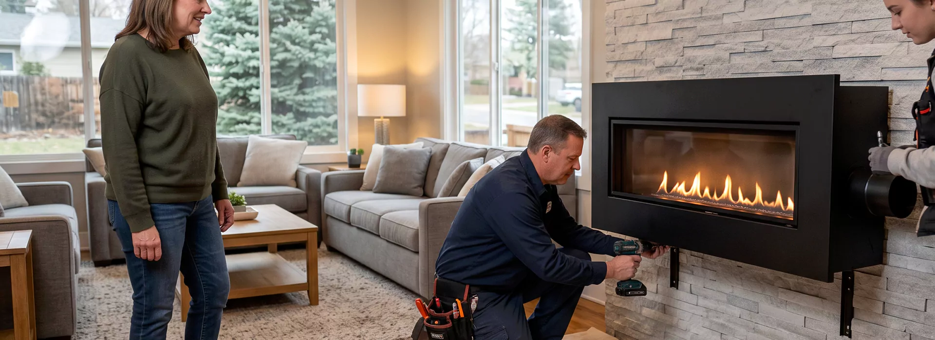 Floating Fireplace Installation San Marcos, TX