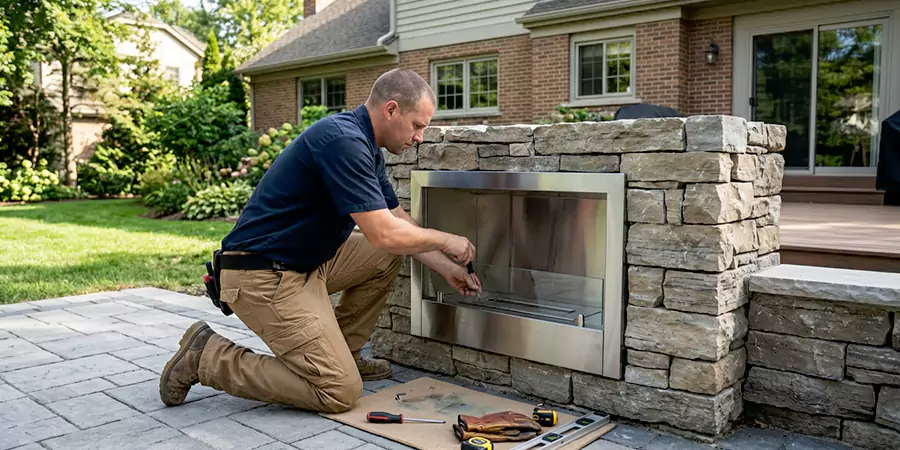 Outdoor Ethanol Fireplace Installation San Marcos