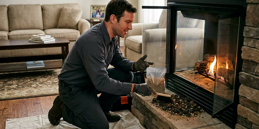Sand and Embers for Gas Fireplace San Marcos